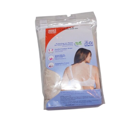 NIP Playtex 18 Hour Ultimate Shoulder Comfort Wireless Bra Sz 48DD Beige 4693 - Picture 6 of 9